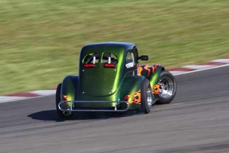 Svante Askov forsøger sig med powersliding
(Foto: Motorsporten.dk)